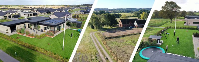 Collage af boliger i Hedensted Kommune